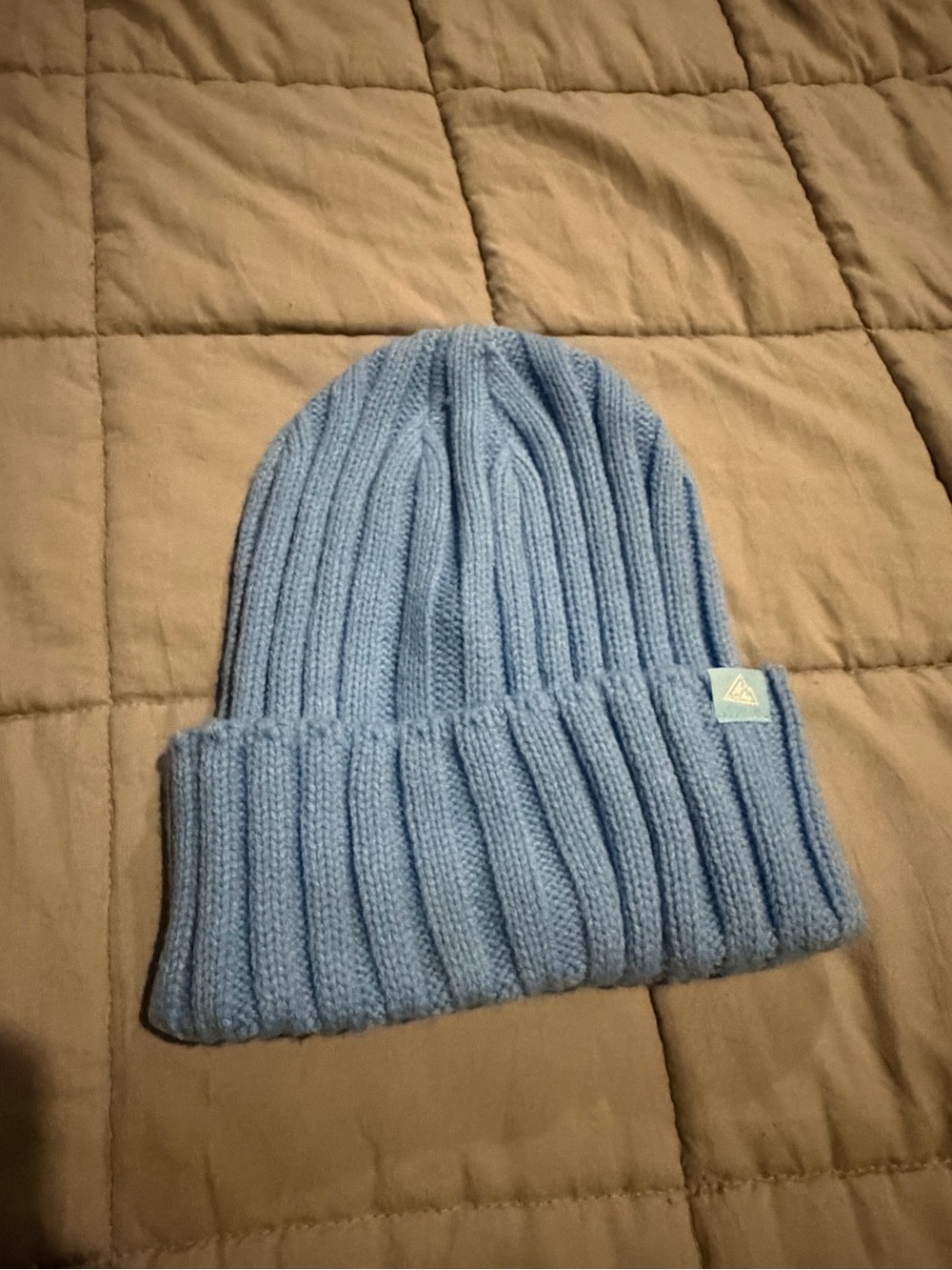 Kids Ribbed Knit Beanie in Light Blue - Cozy Winter Hat